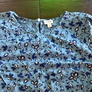 J. Crew Light Blue Floral Paisley Blouse